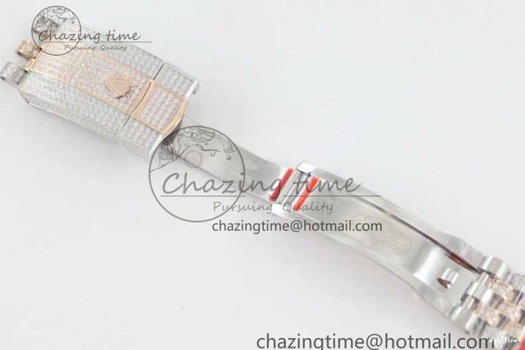 MiroTime 1229 Affordable Datejust 41 SS RG Full Diamonds TWF 1:1 Best Edition Arabic Markers Dial on Jubilee Bracelet A 2385